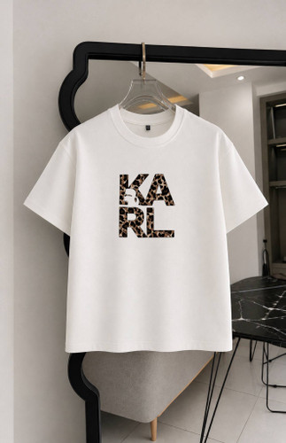 تیشرت کارل لاگرفلد سفید و مشکی دو نخ پنبه سایز S تا 4XL