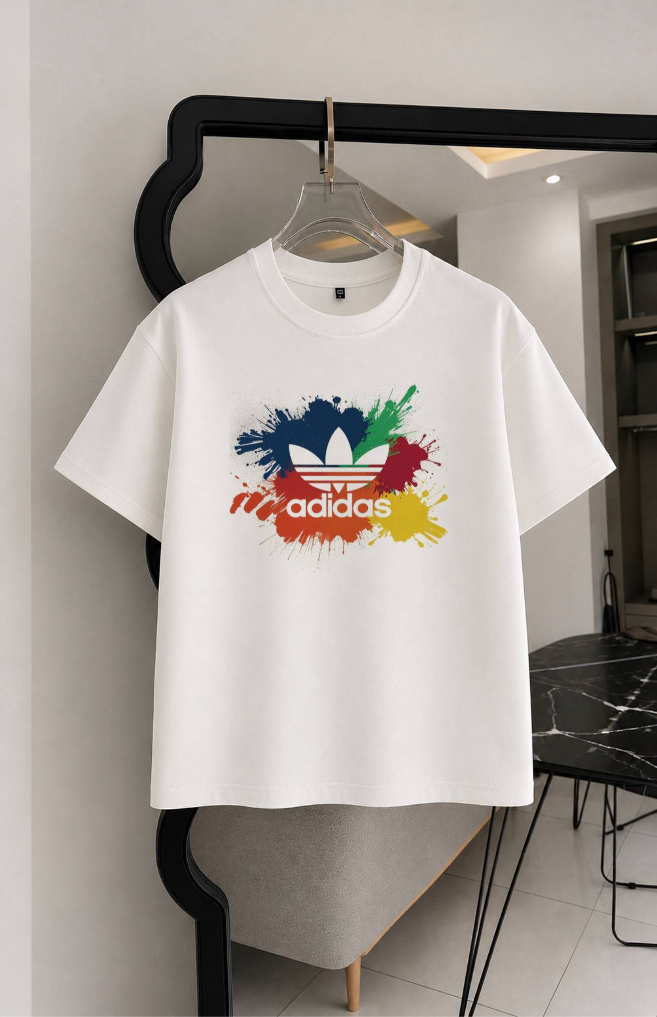 تیشرت طرح آدیداس(adidas) چاپی دو نخ پنبه سایز S تا 4XL