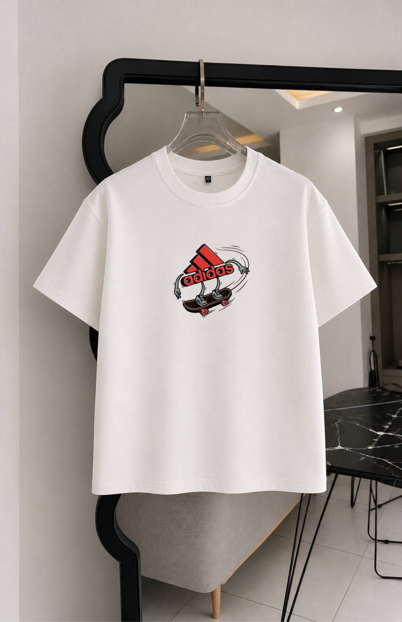 تیشرت طرح آدیداس(adidas) چاپی دو نخ پنبه سایز S تا 4XL