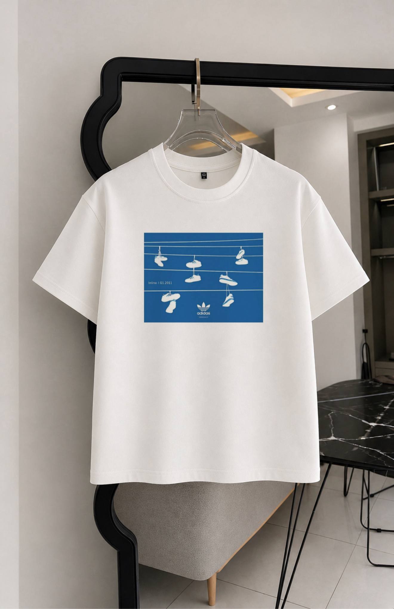 تیشرت طرح آدیداس(adidas) چاپی دو نخ پنبه سایز S تا 4XL