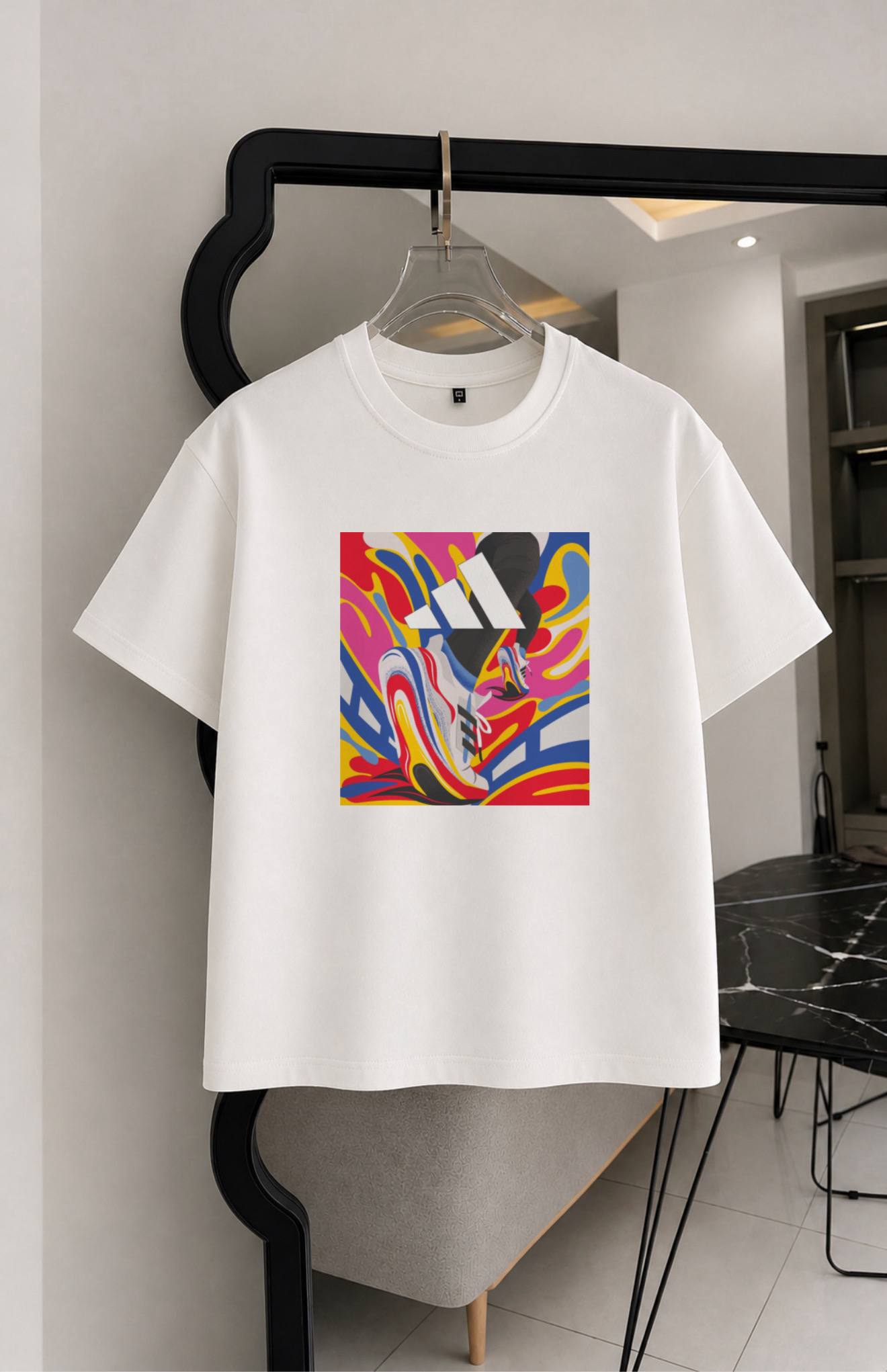 تیشرت طرح آدیداس(adidas) چاپی دو نخ پنبه سایز S تا 4XL